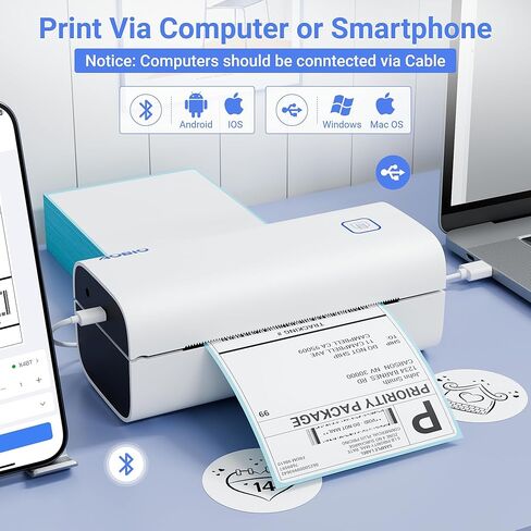 Thermal Shipping Label Printer - 4x6 Label Printer for Small Business - Desktop Barcode Printer in Saudi Arabia