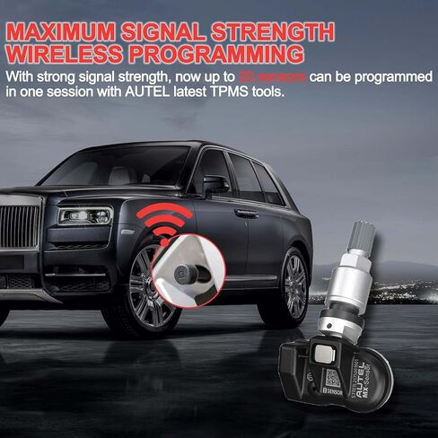 مستشعرات Autel TPMS، مستشعر Mx قابل للبرمجة لضغط الإطارات، 315 ميجا هرتز + 433 ميجا هرتز، مستوى OE للضغط (8 قطع، صمامات معدنية) مبرمج بواسطة TS508 TS408 TS508WF TS608 TS900 MS906TS ITS600 PRO MS906PRO-TS in Kuwait