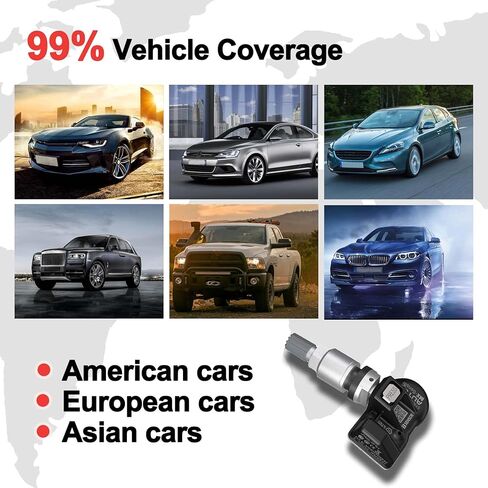 مستشعرات Autel TPMS، مستشعر Mx قابل للبرمجة لضغط الإطارات، 315 ميجا هرتز + 433 ميجا هرتز، مستوى OE للضغط (8 قطع، صمامات معدنية) مبرمج بواسطة TS508 TS408 TS508WF TS608 TS900 MS906TS ITS600 PRO MS906PRO-TS in Kuwait