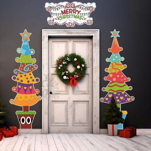 gisgfim عيد الميلاد الفصول الدراسية باب راية شجرة عيد الميلاد باب الزينة مجموعة، عيد ميلاد سعيد شجرة عيد الميلاد ورقة القواطع علامة الباب لفصل الشتاء عطلة الفصول الدراسية جدار باب المدرسة المنزل ديكور حفلة عيد الميلاد in Saudi Arabia