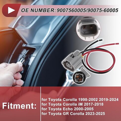 1 Set License Plate Light Socket Wiring for Toyota Corolla 1998-2002 2019-2024 No.9007560005 Backup Reverse Lamp Bulb Pigtail Connector Harness in Saudi Arabia
