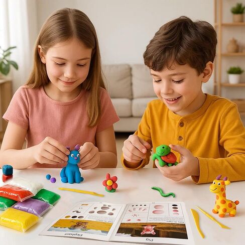 Air Dry Clay Kit 96 Colors for Kids, Lightweight and Non-Sticky Modeling Clay with Sculpting Tools and Storage Bags, DIY Arts and Crafts Gift for Boys and Girls Ages 3+ in Saudi Arabia