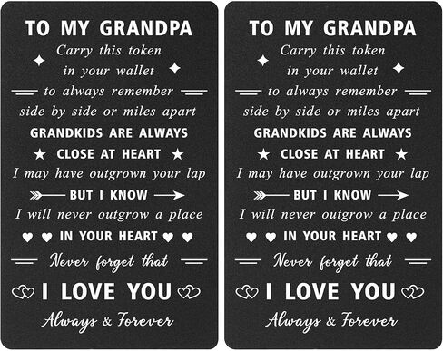 ENGZHI Grandpa Gifts Grandfather Birthday Card - I Love You Grandpa Wallet Card, Grandpa Fathers Day Card from Grandkids, Christmas in Kuwait