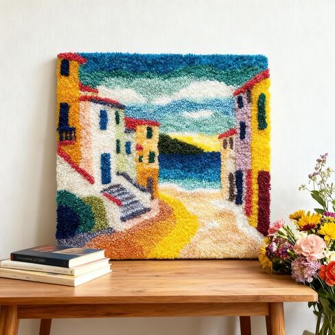 مجموعة إبر خرامة DIY، صورة قضاعة صغيرة لطيفة في زهور مربعة مؤطرة، مجموعة تطريز مطبوعة مسبقًا وتخفيف التوتر، هواية حرفية وديكور منزلي 20 × 20 سم in Saudi Arabia