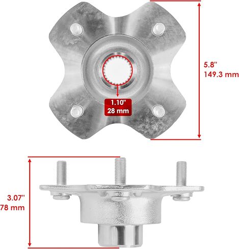 Caltric Rear Left and Right Wheel Hub Compatible with Honda TRX500FM1 TRX500FM2 Foreman 500 2014-2019 in Saudi Arabia