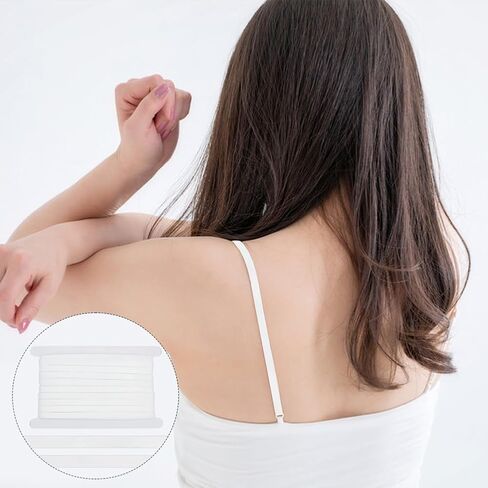 MAYJOYDIY 10.94 ياردة حزام حمالة صدر أبيض حافة مرنة 3/8 بوصة قطيفة نايلون حمالة صدر حزام مطاطي حزام الكتف تقليم لأشرطة حمالة الصدر الملابس الداخلية صنع الملابس الداخلية الخياطة الحرفية in Kuwait