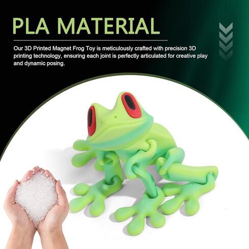 3D Printed Frog Magnetic Car Sticker, Cute Frog Refrigerator Decal, 6.1" Movable Joints Frog Figurines for Car, Office, Tabletop (Pink) in Saudi Arabia