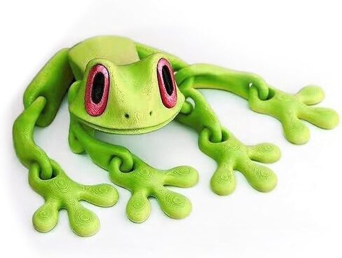 3D Printed Frog Magnetic Car Sticker, Cute Frog Refrigerator Decal, 6.1" Movable Joints Frog Figurines for Car, Office, Tabletop (Pink) in Saudi Arabia