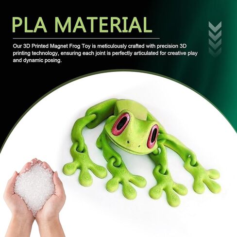 3D Printed Frog Magnetic Car Sticker, Cute Frog Refrigerator Decal, 6.1" Movable Joints Frog Figurines for Car, Office, Tabletop (Pink) in Saudi Arabia
