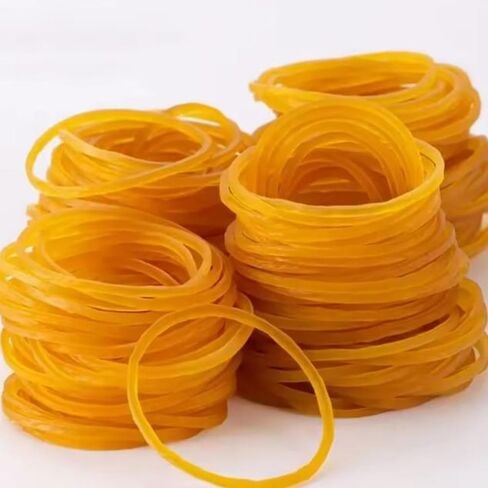 150pcs/pack Elastic Rubber Bands Yellow Color Strong Adjustable Rubber Rings Stretchable Bands for Home Office Supplies,4cm (1pack,150PCS) in Saudi Arabia