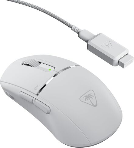 Turtle Beach Pure SEL - ماوس ألعاب RGB مريح للغاية وخفيف الوزن، ومستشعر بصري 8K DPI، ومفاتيح ميكانيكية، ونظام شد مسبق، وانزلاقات PTFE نقية، وإضاءة RGB - أبيض in Kuwait
