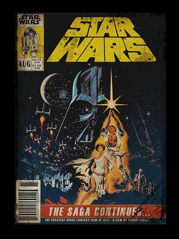 STAR WARS Men's Saga Continues Comic Book Cover T-Shirt in Saudi Arabia