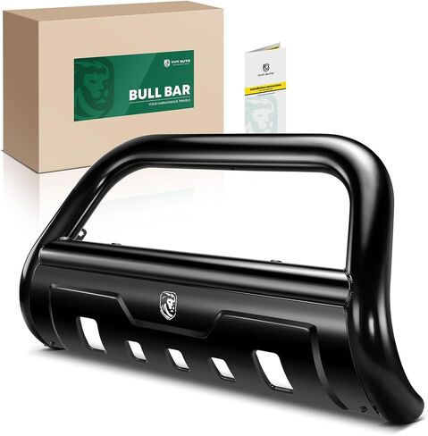 YHTAUTO 3.5" Bull Bar Push Bar with Skid Plate Light Mount Fit Dodge Ram 2500 2010-2018, Ram 3500 2010-2018, Alloy Steel Brush Guard for Truck Front Bumper Off Road Accessories in Saudi Arabia