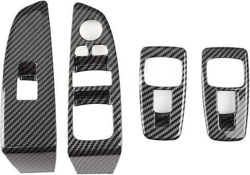 Carbon Texture Door Window Glass Lift Switch Buttons Control Panel Frame Armrest Covers Trim Compatible With BMW 7 Series G11 G12 2016-2021(LHD) in Saudi Arabia