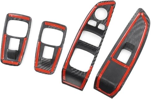 Carbon Texture Door Window Glass Lift Switch Buttons Control Panel Frame Armrest Covers Trim Compatible With BMW 7 Series G11 G12 2016-2021(LHD) in Saudi Arabia