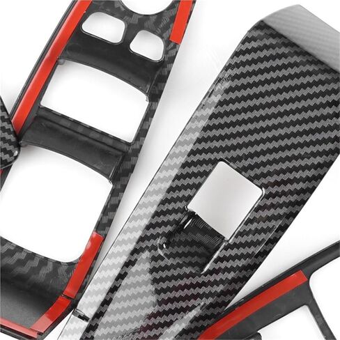 Carbon Texture Door Window Glass Lift Switch Buttons Control Panel Frame Armrest Covers Trim Compatible With BMW 7 Series G11 G12 2016-2021(LHD) in Saudi Arabia