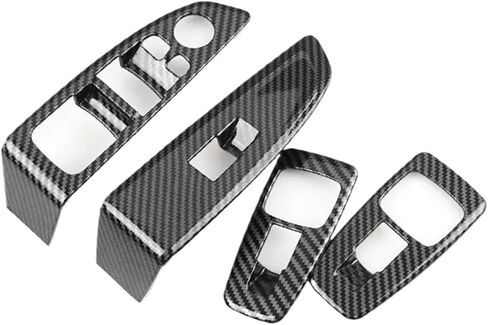 Carbon Texture Door Window Glass Lift Switch Buttons Control Panel Frame Armrest Covers Trim Compatible With BMW 7 Series G11 G12 2016-2021(LHD) in Saudi Arabia