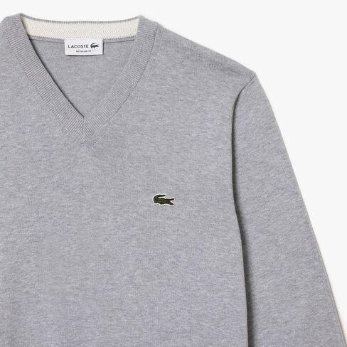 سترة Lacoste للرجال بأكمام طويلة ورقبة على شكل حرف V من القطن العضوي in Saudi Arabia