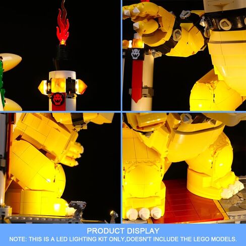 مجموعة إضاءة LED VONADO متوافقة مع Lego The Mighty Bowser 71411 (بدون نموذج)، مجموعة إضاءة متوافقة مع ألعاب البناء Lego 71411، مجموعة إضاءة DIY إبداعية (إصدار التحكم عن بعد) in Saudi Arabia