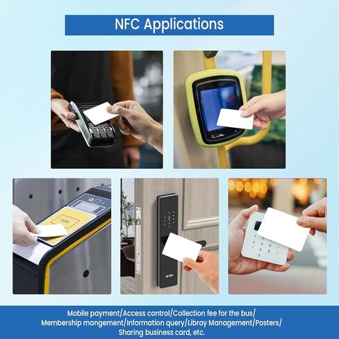 50 قطعة من بطاقات NFC NTAG215 فارغة قابلة للطباعة NFC بطاقة ISO بحجم CR80 بطاقات NFC الرئيسية متوافقة مع TagMo وجميع الأجهزة التي تدعم NFC in Kuwait