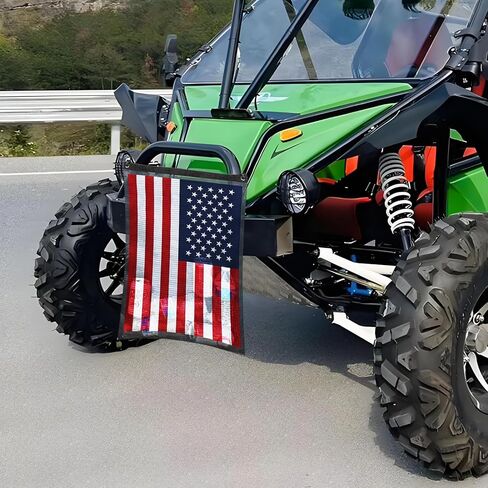 حقيبة القمامة UTV ATV عالمية متوافقة مع CF Moto، عربات الجولف، Can Am، Polaris RZR، Arctic Cat، Pioneer، Can-Am، منظم تخزين، حقيبة شبكية للقمامة، علم أمريكي ملون in Saudi Arabia