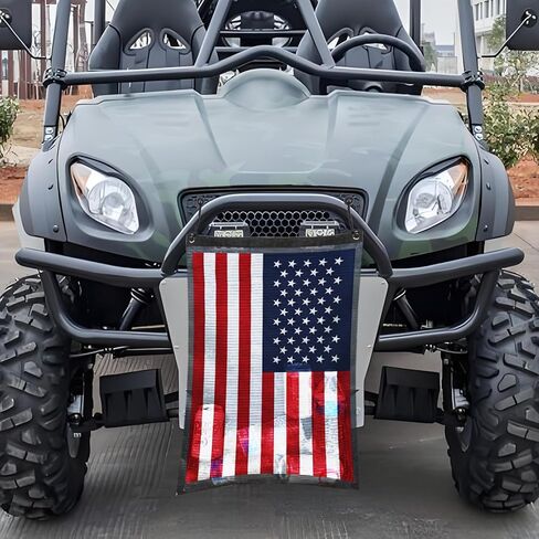 حقيبة القمامة UTV ATV عالمية متوافقة مع CF Moto، عربات الجولف، Can Am، Polaris RZR، Arctic Cat، Pioneer، Can-Am، منظم تخزين، حقيبة شبكية للقمامة، علم أمريكي ملون in Saudi Arabia