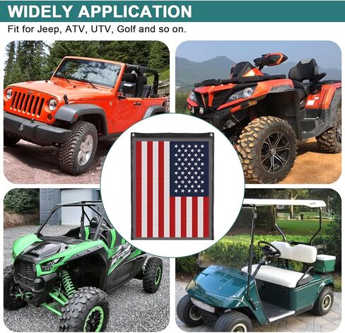 حقيبة القمامة UTV ATV عالمية متوافقة مع CF Moto، عربات الجولف، Can Am، Polaris RZR، Arctic Cat، Pioneer، Can-Am، منظم تخزين، حقيبة شبكية للقمامة، علم أمريكي ملون in Saudi Arabia