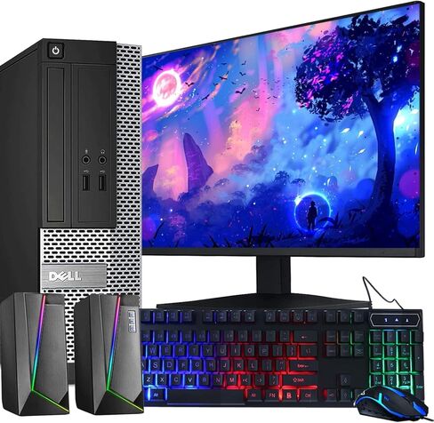 Dell OptiPlex Computer Desktop PC, Intel Core i5 3rd Gen 3.2 GHz, 16GB RAM, 2TB HDD, MTG, 22 Inch LED Monitor, RGB Keyboard and Mouse, WiFi, Windows 10 Pro (Renewed) in Saudi Arabia