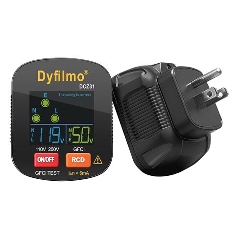 GFCI Outlet Tester with LCD Display,3-Prong Outlet Tester Plug in,Voltage Socket Checker,Electrical Diagnostic Tool for 110V-250V AC Home Outlets in Saudi Arabia