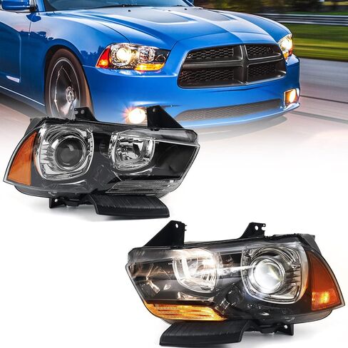 FIONE Xenon/HID Headlights Compatible with Dodge Charger Headlights Assembly 2011 2012 2013 2014 Headlamps with LED DRL Pair Left Driver & Right Passenger Side (LH&RH) in Saudi Arabia