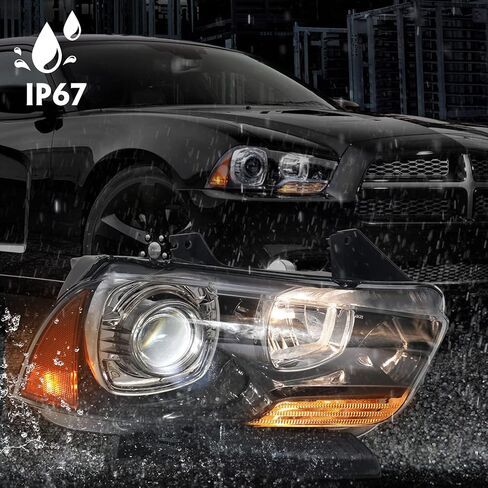 FIONE Xenon/HID Headlights Compatible with Dodge Charger Headlights Assembly 2011 2012 2013 2014 Headlamps with LED DRL Pair Left Driver & Right Passenger Side (LH&RH) in Saudi Arabia