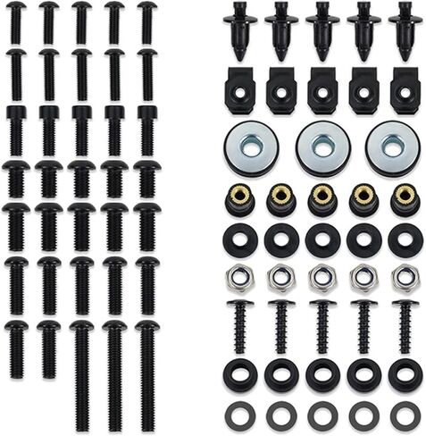 براغي هيكل السيارة لسوزوكي GSXR1000 GSX-R1000 2009-2011 2010 2012 2013 2014 2015 2016 مجموعة كاملة من البراغي الانسيابية صواميل من الفولاذ المقاوم للصدأ (اللون: فضي أصلي) in Kuwait