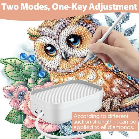 Electric Diamond Art Painting Pen, Two Suction Adjustment, Low-Noise Electric Diamond Painting Pen with Storage Tray, No Wax Needed and Rechargeable Battery, Gift for Diamond Art Fan in Saudi Arabia