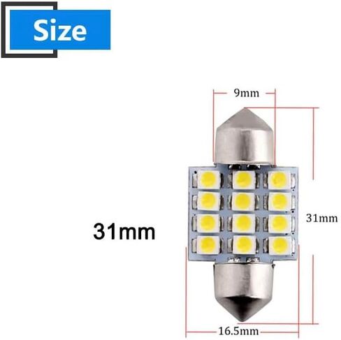 Bulb - DE3175 31mm Festoon LED Bulbs White, DE3175 DE3021 LED Car Interior Dome Lights Bulbs Super Bright for Truck Dome Map Door Courtesy Trunk Lights Pack of 4 in Saudi Arabia