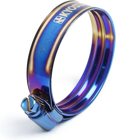 American Double Layer Clamp Adjustable Stainless Steel Titanium Blue Clamp Diameter Ranger，8 Size (Blue, 49-69MM) in Saudi Arabia