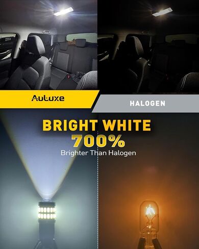194 مصباح LED أبيض، 700% أكثر سطوعًا مقاس 1:1، 168 2825 W5W T10 لمبات سيارة خالية من الأخطاء، مع تصميم مجوف لتبديد الحرارة وتقنية عرض عالية الدقة لإضاءة صندوق باب خريطة القبة، حزمة من 2 in Saudi Arabia