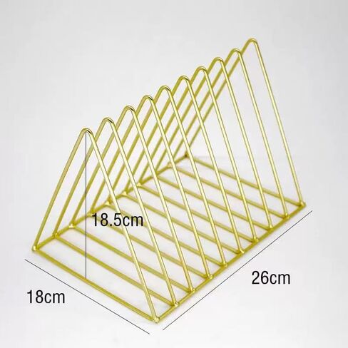 Elegant Files Folder Stand Organizer - Stylish Book Shelf and Magazine Holder, 9 Slot File Sorter for Office and Home Organization, Modern Design in Gold in Saudi Arabia