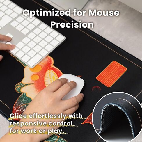 BELLEMOND Japanese Art Desk Mat | Large 31.5x11.8in Desk Pad | Mouse Pad for Keyboard & Mouse | Non-Slip Base, Water-Repellent, Smooth Precision | Camellia Silence in Saudi Arabia