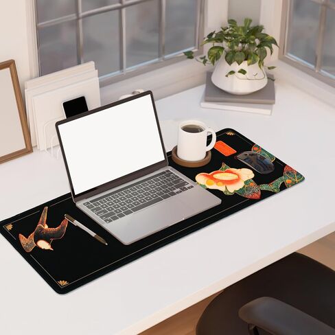 BELLEMOND Japanese Art Desk Mat | Large 31.5x11.8in Desk Pad | Mouse Pad for Keyboard & Mouse | Non-Slip Base, Water-Repellent, Smooth Precision | Camellia Silence in Saudi Arabia