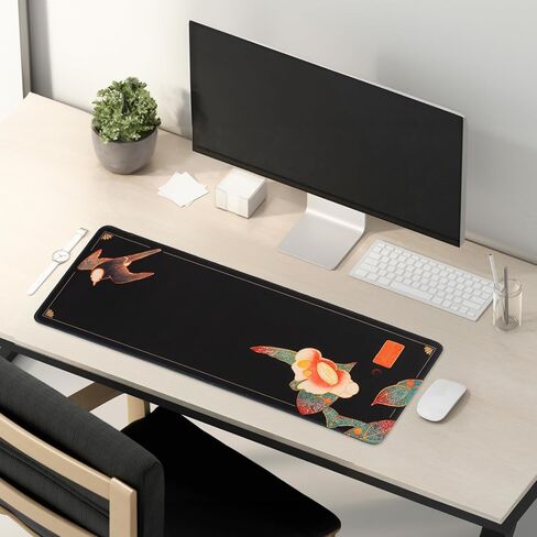 BELLEMOND Japanese Art Desk Mat | Large 31.5x11.8in Desk Pad | Mouse Pad for Keyboard & Mouse | Non-Slip Base, Water-Repellent, Smooth Precision | Camellia Silence in Saudi Arabia