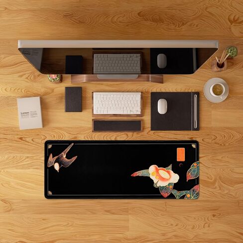 BELLEMOND Japanese Art Desk Mat | Large 31.5x11.8in Desk Pad | Mouse Pad for Keyboard & Mouse | Non-Slip Base, Water-Repellent, Smooth Precision | Camellia Silence in Saudi Arabia