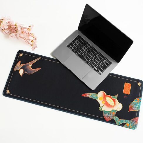 BELLEMOND Japanese Art Desk Mat | Large 31.5x11.8in Desk Pad | Mouse Pad for Keyboard & Mouse | Non-Slip Base, Water-Repellent, Smooth Precision | Camellia Silence in Saudi Arabia