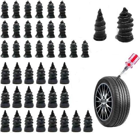 Tire Repair Kit - 40pcs Vacuum Rubber Nails for Emergency Puncture Repair on All Vehicles (Car, Truck, Motorcycle, ATV, Tractor tire,JP) in Kuwait
