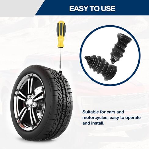 Tire Repair Kit - 40pcs Vacuum Rubber Nails for Emergency Puncture Repair on All Vehicles (Car, Truck, Motorcycle, ATV, Tractor tire,JP) in Kuwait