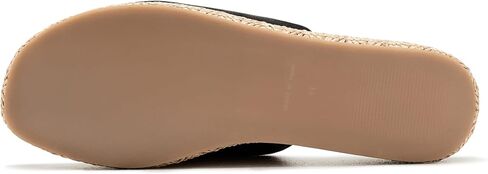 Free People Women's Harbor Raffia Flatform Platform, Black, 8 in Saudi Arabia