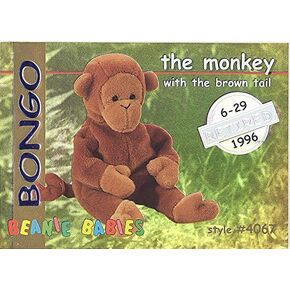 BBOC Trading Card TY Beanie Babies Series 1 Retired (Silver) - Bongo The Monkey in Saudi Arabia