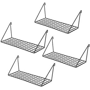 رف معلق مستقيم للوحة شبكة الحائط السلكية، منظم حائط سلكي صغير ورف عرض، مقاس 11.8 بوصة × 4.3 بوصة، مطلي باللون الأسود in Kuwait