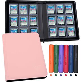 Toploader Binder 4 Pocket,Holds 128 Top Loaders,Top Loader Binder 4 Pocket for 3" x 4"Rigid Cards,Double Sided Card Binder Abulm in 3"x4"Toploaders for Trading Cards in Saudi Arabia