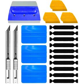 3M Blue Squeegee Flexible Plastic Applicator Plus Hard Rubber Contouring Block Including Black Felt Scratch-Proof Adhesive Decal Vinyl Wrap Tool Kit (3Squeegee, 1rubber, 3felts, 3detailers, 2knife) in Saudi Arabia
