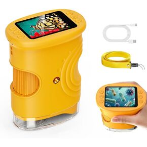 مجهر رقمي محمول للأطفال 2026 - تكبير 1000X|شاشة IPS مقاس 2.0 بوصة، لعبة STEM محمولة مع صور وفيديو|هدية علمية تعليمية للأولاد والبنات من سن 3 إلى 12 عامًا (برتقالي) in Kuwait